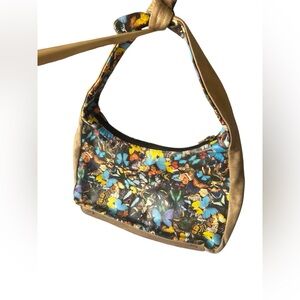 Image Los Angeles Butterfly Print Tan Shoulder Bag